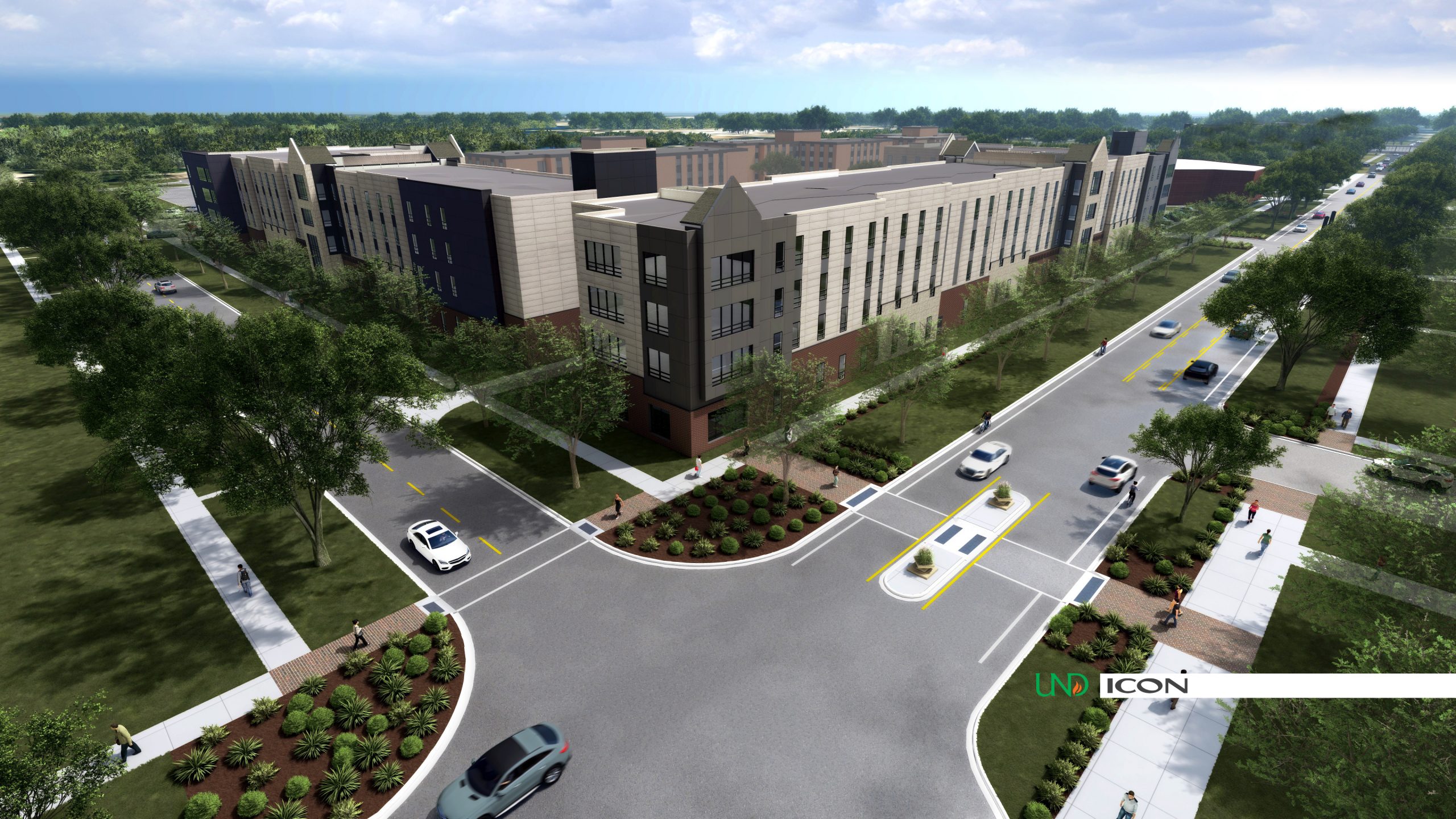 Rendering of UND's new P3 Housing Development | Image Courtesy of ICON Architectural Group